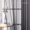 image:imageNICETOWN Sheer Window Curtain Panels  Ivory Eyelet Top Solid Voile for KitchenHotel 2 Pieces 54 Wide x 84inch LengthBlack