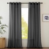 image:imageNICETOWN Sheer Window Curtain Panels  Ivory Eyelet Top Solid Voile for KitchenHotel 2 Pieces 54 Wide x 84inch LengthBlack