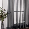 image:imageNICETOWN Sheer Window Curtain Panels  Ivory Eyelet Top Solid Voile for KitchenHotel 2 Pieces 54 Wide x 84inch LengthBlack