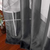 image:imageNICETOWN Sheer Window Curtain Panels  Ivory Eyelet Top Solid Voile for KitchenHotel 2 Pieces 54 Wide x 84inch LengthBlack