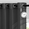 image:imageNICETOWN Sheer Window Curtain Panels  Ivory Eyelet Top Solid Voile for KitchenHotel 2 Pieces 54 Wide x 84inch LengthBlack