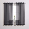 image:imageNICETOWN Sheer Window Curtain Panels  Ivory Eyelet Top Solid Voile for KitchenHotel 2 Pieces 54 Wide x 84inch LengthBlack