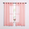 image:imageNICETOWN Sheer Window Curtain Panels  Ivory Eyelet Top Solid Voile for KitchenHotel 2 Pieces 54 Wide x 84inch LengthCoral