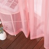 image:imageNICETOWN Sheer Window Curtain Panels  Ivory Eyelet Top Solid Voile for KitchenHotel 2 Pieces 54 Wide x 84inch LengthCoral