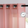 image:imageNICETOWN Sheer Window Curtain Panels  Ivory Eyelet Top Solid Voile for KitchenHotel 2 Pieces 54 Wide x 84inch LengthCoral Pink