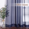 image:imageNICETOWN Sheer Window Curtain Panels  Ivory Eyelet Top Solid Voile for KitchenHotel 2 Pieces 54 Wide x 84inch LengthDark Blue