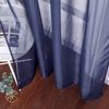 image:imageNICETOWN Sheer Window Curtain Panels  Ivory Eyelet Top Solid Voile for KitchenHotel 2 Pieces 54 Wide x 84inch LengthDark Blue