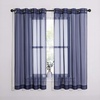 image:imageNICETOWN Sheer Window Curtain Panels  Ivory Eyelet Top Solid Voile for KitchenHotel 2 Pieces 54 Wide x 84inch LengthDark Blue