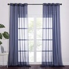 image:imageNICETOWN Sheer Window Curtain Panels  Ivory Eyelet Top Solid Voile for KitchenHotel 2 Pieces 54 Wide x 84inch LengthDark Blue