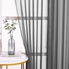 image:imageNICETOWN Sheer Window Curtain Panels  Ivory Eyelet Top Solid Voile for KitchenHotel 2 Pieces 54 Wide x 84inch LengthDark Grey