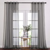 image:imageNICETOWN Sheer Window Curtain Panels  Ivory Eyelet Top Solid Voile for KitchenHotel 2 Pieces 54 Wide x 84inch LengthDark Grey