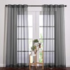 image:imageNICETOWN Sheer Window Curtain Panels  Ivory Eyelet Top Solid Voile for KitchenHotel 2 Pieces 54 Wide x 84inch LengthDark Grey