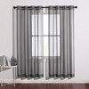 image:imageNICETOWN Sheer Window Curtain Panels  Ivory Eyelet Top Solid Voile for KitchenHotel 2 Pieces 54 Wide x 84inch LengthDark Grey