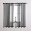 image:imageNICETOWN Sheer Window Curtain Panels  Ivory Eyelet Top Solid Voile for KitchenHotel 2 Pieces 54 Wide x 84inch LengthDark Grey