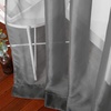 image:imageNICETOWN Sheer Window Curtain Panels  Ivory Eyelet Top Solid Voile for KitchenHotel 2 Pieces 54 Wide x 84inch LengthDark Grey