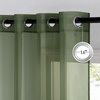 image:imageNICETOWN Sheer Window Curtain Panels  Ivory Eyelet Top Solid Voile for KitchenHotel 2 Pieces 54 Wide x 84inch LengthForest Green