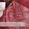 image:imageNICETOWN Sheer Window Curtain Panels  Ivory Eyelet Top Solid Voile for KitchenHotel 2 Pieces 54 Wide x 84inch LengthHaute Red
