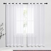 image:imageNICETOWN Sheer Window Curtain Panels  Ivory Eyelet Top Solid Voile for KitchenHotel 2 Pieces 54 Wide x 84inch LengthIvory