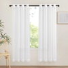 image:imageNICETOWN Sheer Window Curtain Panels  Ivory Eyelet Top Solid Voile for KitchenHotel 2 Pieces 54 Wide x 84inch LengthIvory
