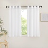 image:imageNICETOWN Sheer Window Curtain Panels  Ivory Eyelet Top Solid Voile for KitchenHotel 2 Pieces 54 Wide x 84inch LengthIvory