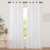 image:imageNICETOWN Sheer Window Curtain Panels  Ivory Eyelet Top Solid Voile for KitchenHotel 2 Pieces 54 Wide x 84inch LengthIvory
