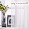 image:imageNICETOWN Sheer Window Curtain Panels  Ivory Eyelet Top Solid Voile for KitchenHotel 2 Pieces 54 Wide x 84inch LengthIvory