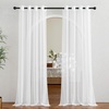 image:imageNICETOWN Sheer Window Curtain Panels  Ivory Eyelet Top Solid Voile for KitchenHotel 2 Pieces 54 Wide x 84inch LengthIvory