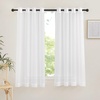 image:imageNICETOWN Sheer Window Curtain Panels  Ivory Eyelet Top Solid Voile for KitchenHotel 2 Pieces 54 Wide x 84inch LengthIvory