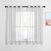 image:imageNICETOWN Sheer Window Curtain Panels  Ivory Eyelet Top Solid Voile for KitchenHotel 2 Pieces 54 Wide x 84inch LengthLight Gray