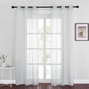 image:imageNICETOWN Sheer Window Curtain Panels  Ivory Eyelet Top Solid Voile for KitchenHotel 2 Pieces 54 Wide x 84inch LengthLight Gray