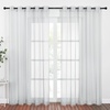 image:imageNICETOWN Sheer Window Curtain Panels  Ivory Eyelet Top Solid Voile for KitchenHotel 2 Pieces 54 Wide x 84inch LengthLight Gray