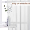 image:imageNICETOWN Sheer Window Curtain Panels  Ivory Eyelet Top Solid Voile for KitchenHotel 2 Pieces 54 Wide x 84inch LengthLight Gray