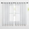image:imageNICETOWN Sheer Window Curtain Panels  Ivory Eyelet Top Solid Voile for KitchenHotel 2 Pieces 54 Wide x 84inch LengthLight Gray