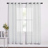 image:imageNICETOWN Sheer Window Curtain Panels  Ivory Eyelet Top Solid Voile for KitchenHotel 2 Pieces 54 Wide x 84inch LengthLight Gray