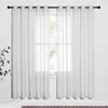 image:imageNICETOWN Sheer Window Curtain Panels  Ivory Eyelet Top Solid Voile for KitchenHotel 2 Pieces 54 Wide x 84inch LengthLight Gray