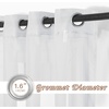 image:imageNICETOWN Sheer Window Curtain Panels  Ivory Eyelet Top Solid Voile for KitchenHotel 2 Pieces 54 Wide x 84inch LengthLight Gray