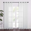 image:imageNICETOWN Sheer Window Curtain Panels  Ivory Eyelet Top Solid Voile for KitchenHotel 2 Pieces 54 Wide x 84inch LengthLight Gray