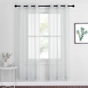 image:imageNICETOWN Sheer Window Curtain Panels  Ivory Eyelet Top Solid Voile for KitchenHotel 2 Pieces 54 Wide x 84inch LengthLight Gray