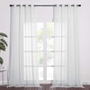 image:imageNICETOWN Sheer Window Curtain Panels  Ivory Eyelet Top Solid Voile for KitchenHotel 2 Pieces 54 Wide x 84inch LengthLight Gray