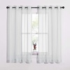 image:imageNICETOWN Sheer Window Curtain Panels  Ivory Eyelet Top Solid Voile for KitchenHotel 2 Pieces 54 Wide x 84inch LengthLight Gray