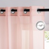 image:imageNICETOWN Sheer Window Curtain Panels  Ivory Eyelet Top Solid Voile for KitchenHotel 2 Pieces 54 Wide x 84inch LengthLight Pink