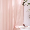 image:imageNICETOWN Sheer Window Curtain Panels  Ivory Eyelet Top Solid Voile for KitchenHotel 2 Pieces 54 Wide x 84inch LengthLight Pink