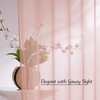 image:imageNICETOWN Sheer Window Curtain Panels  Ivory Eyelet Top Solid Voile for KitchenHotel 2 Pieces 54 Wide x 84inch LengthLight Pink