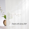 image:imageNICETOWN Sheer Window Curtain Panels  Ivory Eyelet Top Solid Voile for KitchenHotel 2 Pieces 54 Wide x 84inch LengthNatural