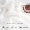 image:imageNICETOWN Sheer Window Curtain Panels  Ivory Eyelet Top Solid Voile for KitchenHotel 2 Pieces 54 Wide x 84inch LengthNatural