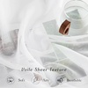 image:imageNICETOWN Sheer Window Curtain Panels  Ivory Eyelet Top Solid Voile for KitchenHotel 2 Pieces 54 Wide x 84inch LengthOff White