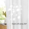 image:imageNICETOWN Sheer Window Curtain Panels  Ivory Eyelet Top Solid Voile for KitchenHotel 2 Pieces 54 Wide x 84inch LengthOff White