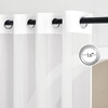 image:imageNICETOWN Sheer Window Curtain Panels  Ivory Eyelet Top Solid Voile for KitchenHotel 2 Pieces 54 Wide x 84inch LengthOff White