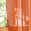 image:imageNICETOWN Sheer Window Curtain Panels  Ivory Eyelet Top Solid Voile for KitchenHotel 2 Pieces 54 Wide x 84inch LengthOrange