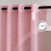 image:imageNICETOWN Sheer Window Curtain Panels  Ivory Eyelet Top Solid Voile for KitchenHotel 2 Pieces 54 Wide x 84inch LengthPink